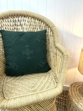 50cm Deep Green Embroidered Cotton Cushion